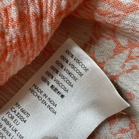 Anthropologie Claudia Embroidered babydoll tunic peach size medium boho casual - Picture 8 of 9